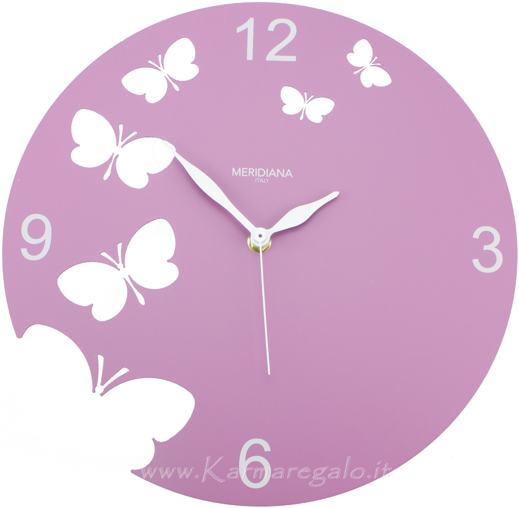 Orologio da parete Butterfly Viola