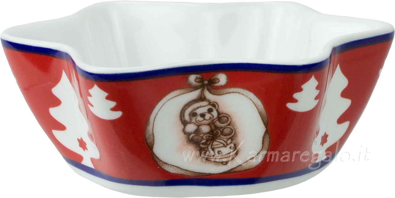 Coupelle Porcelaine Décoration Noël Avec Plateau - H&H - Déco De Table Fêtes