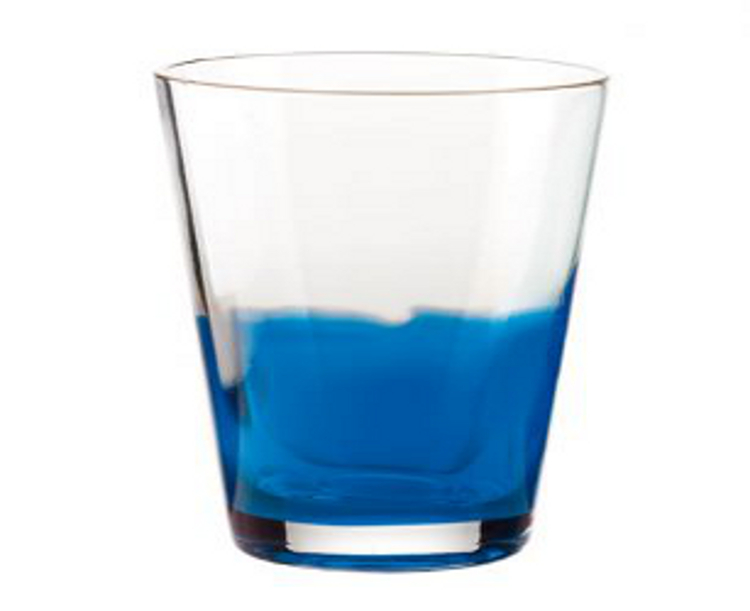 Set 6 bicchieri da acqua in vetro, colore blu