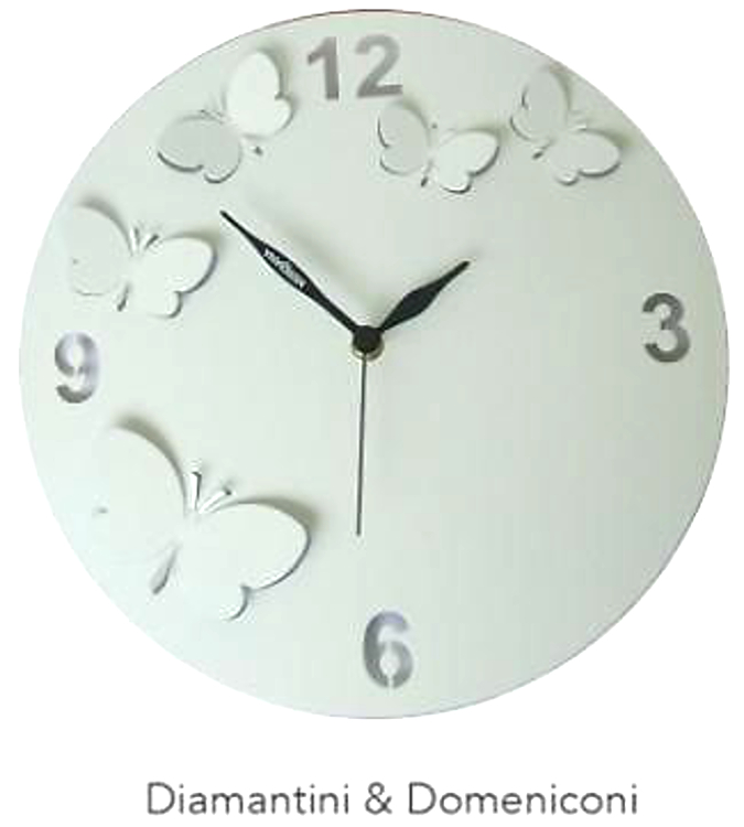 Orologio Da Parete Butterfly In Rilievo Bianco Diamantini E Domeniconi Orologio Da Parete Butterfly In Rilievo Bianco Diamantini E Domeniconi