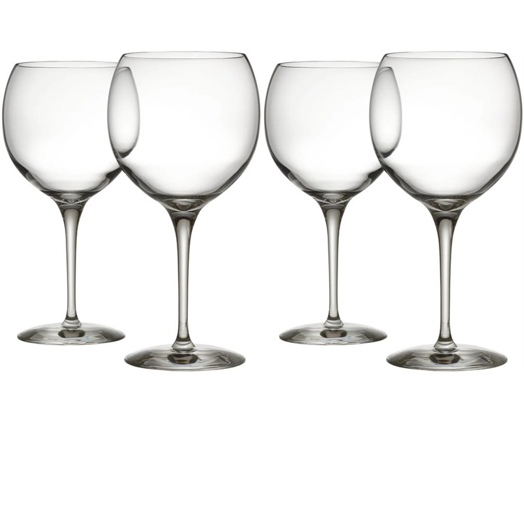 Set 4 Bicchieri Per Vini Rossi In Vetro Cristallino