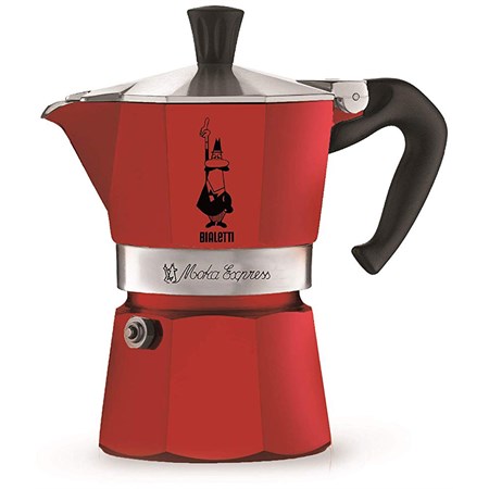 caffettiera 3 tazze rosso