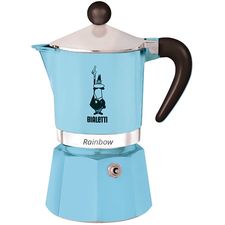 caffettiera rainbow azzurro 1 tazza