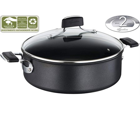 casseruola bassa con coperchio new tempra cm 26