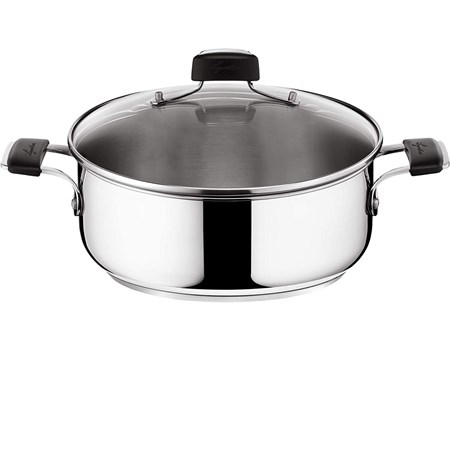 casseruola bassa tempra con coperchio cm 26