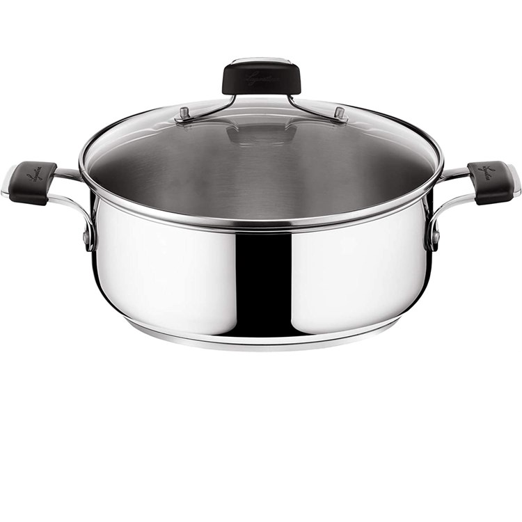 Casseruola Bassa Tempra Con Coperchio Cm 26