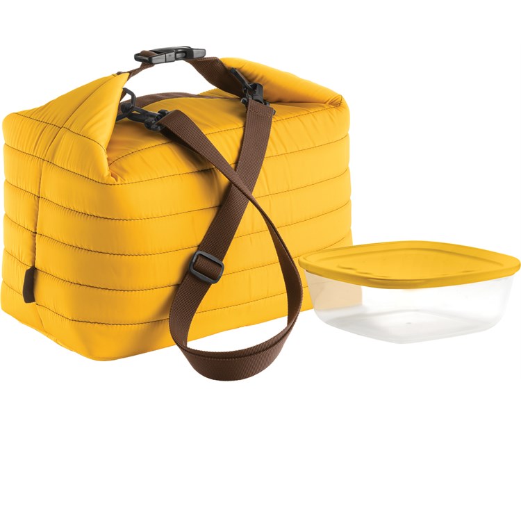 Borsa termica grande Handy giallo ocra con contenitore