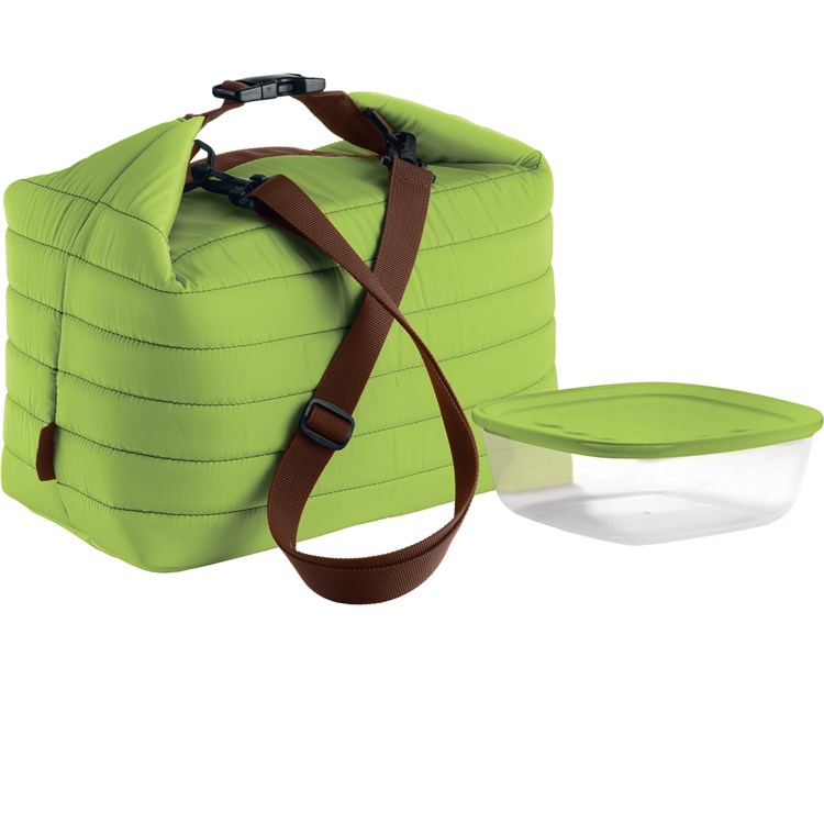 Borsa termica grande Handy verde mela con contenitore