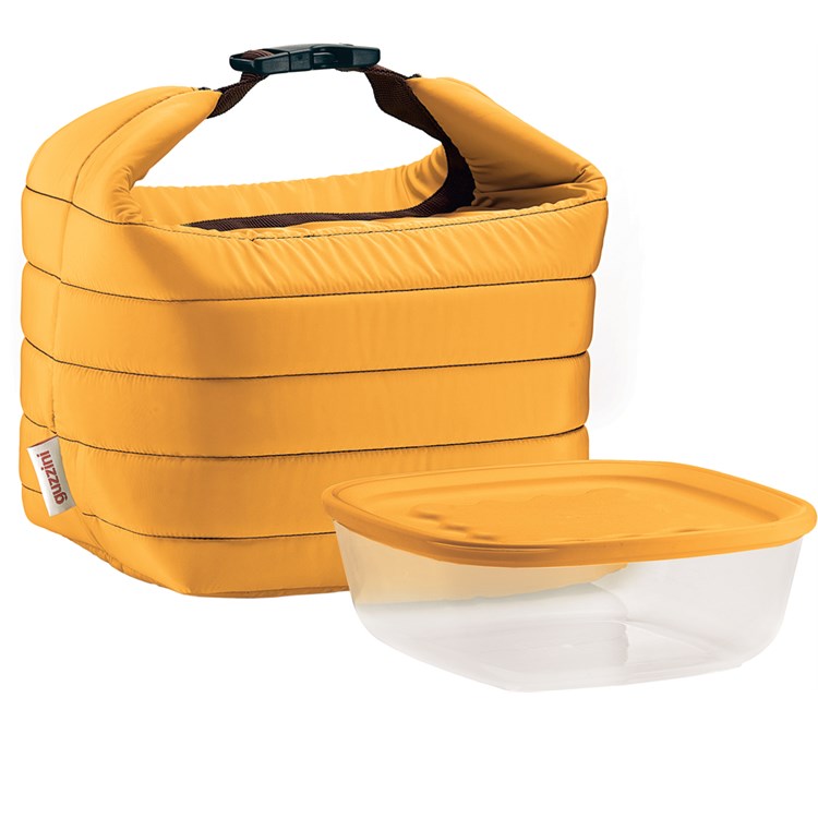 Borsa termica giallo ocra con contenitore