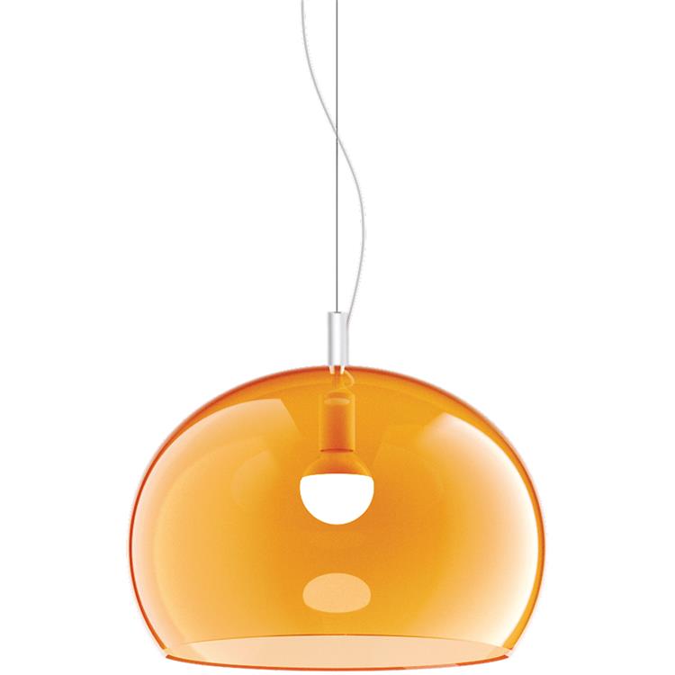 Lampada Sospensione Zurigo Arancio Trasparente cm 40