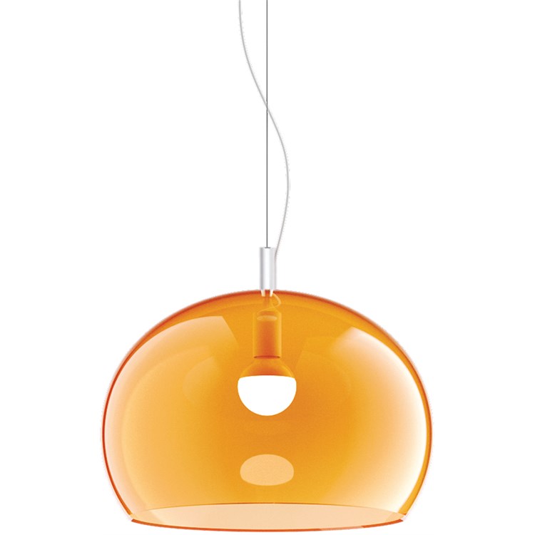 Lampada Sospensione Zurigo Arancio Trasparente cm 82