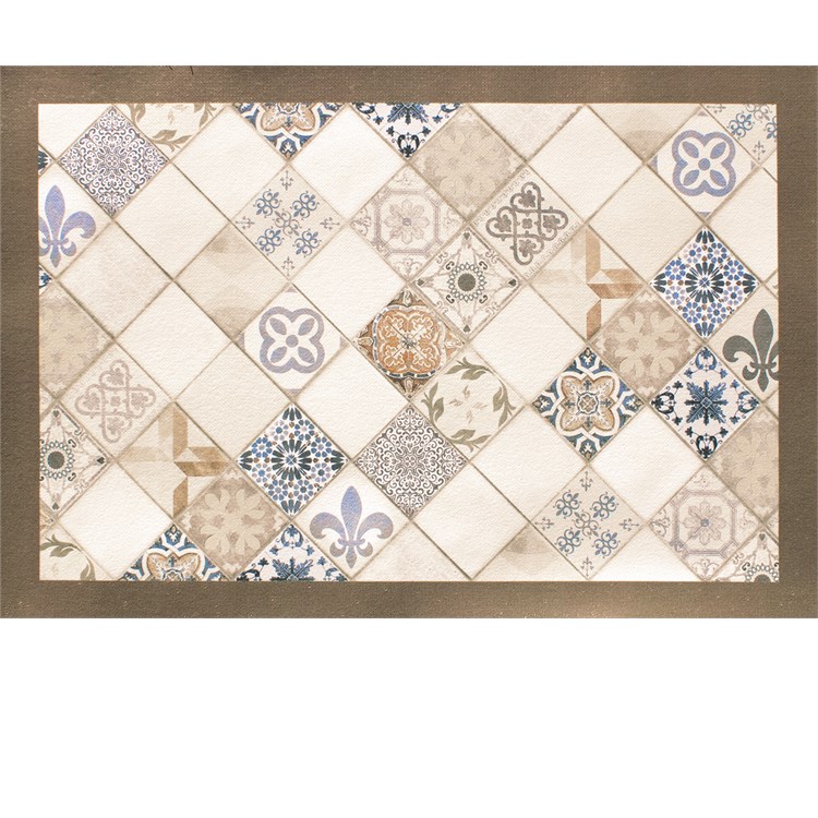 Tappeto in Vinile 54 x 80 cm Scacchiera Marrone