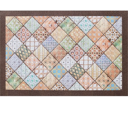 tappeto in vinile 54 x 140 cm scacchiera multicolore