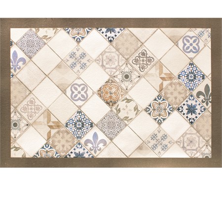 tappeto in vinile 54 x 190 cm scacchiera marrone