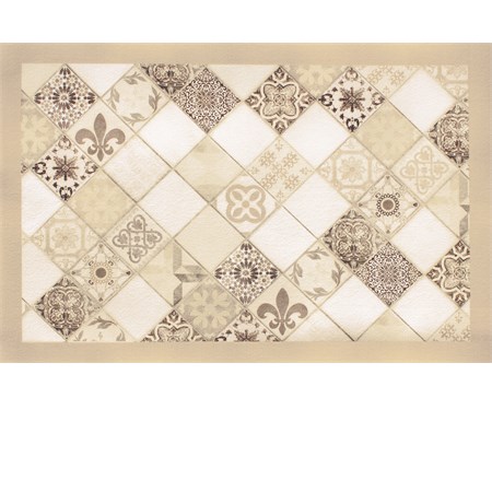 tappeto in vinile 54 x 190 cm scacchiera beige