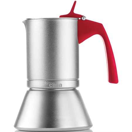 caffettiera tz 3 in alluminio manico rosso