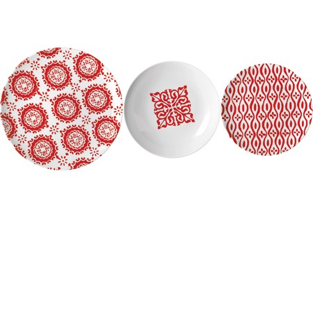 posto tavola le maioliche rosso