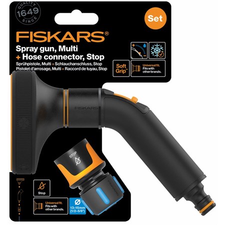 pistola spray 5 getti con connettore acqua stop