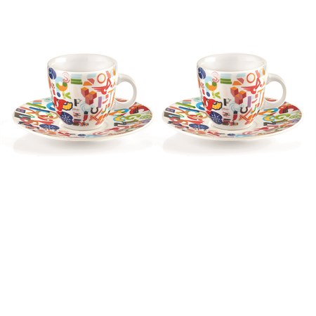 set 2 tazzine da caffe alphabet