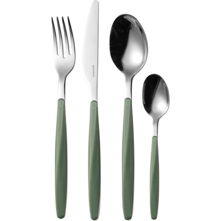 set 24 posate verde oliva my fusion