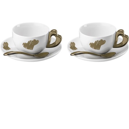 set 2 tazze da cappuccino love sabbia