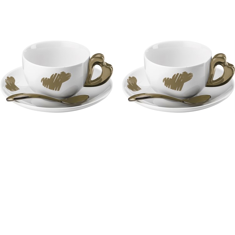 Set 2 tazze da cappuccino Love Sabbia