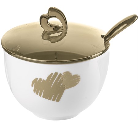 love zuccheriera con cucchiaino sabbia