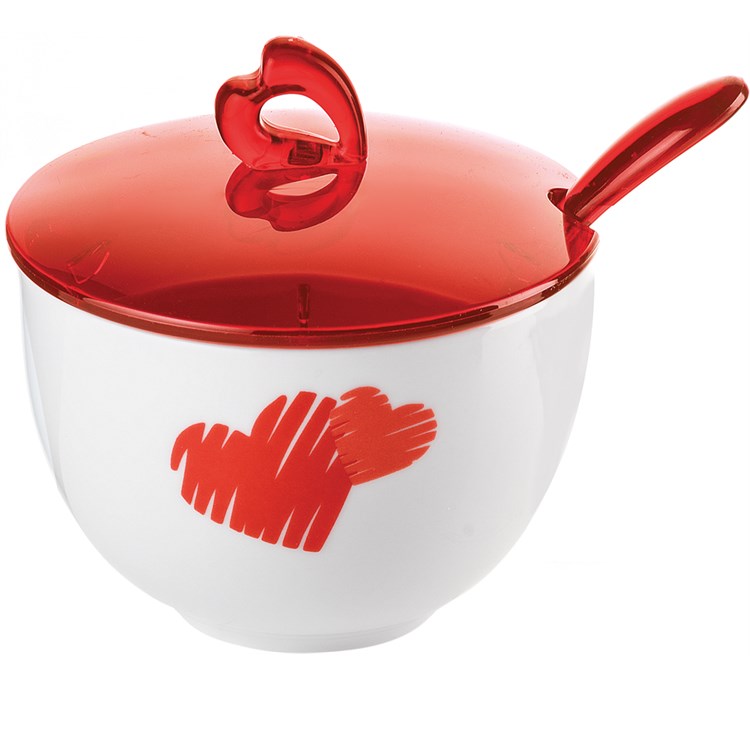 Love zuccheriera con cucchiaino rosso