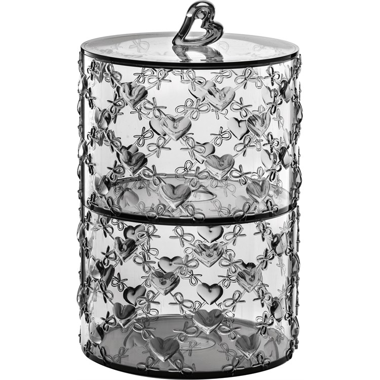 Set 2 contenitori impilabili Grigio Cielo