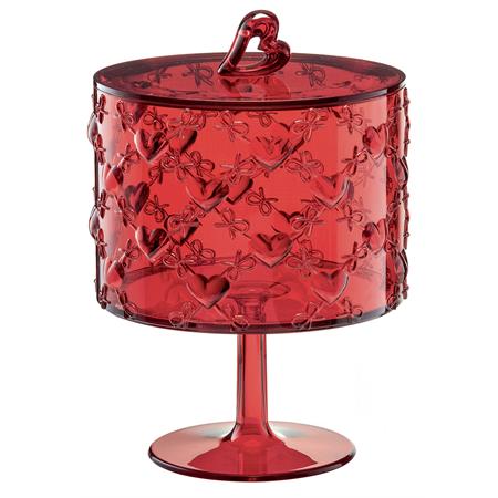 contenitore con alzata grande rosso