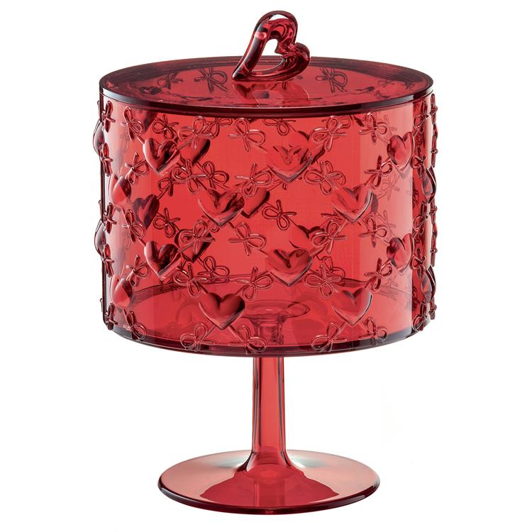 Contenitore Con Alzata Grande Rosso