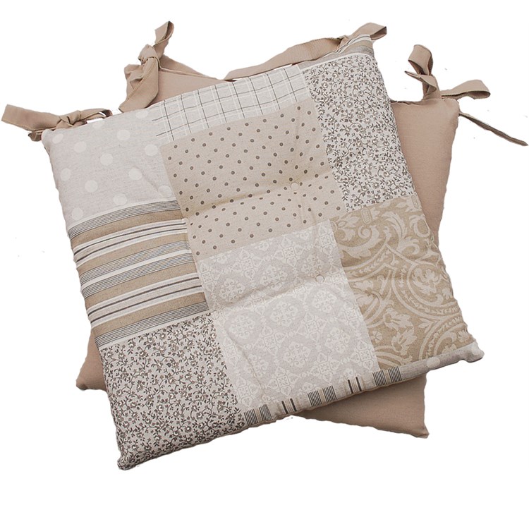 Cuscino Morbidone Patchwork Beige