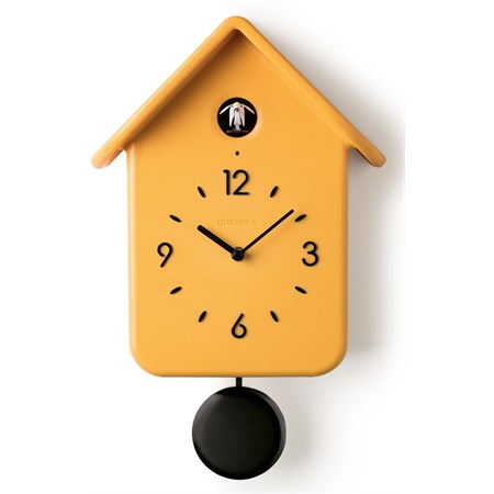 orologio a cucu con pendolo qq giallo ocra