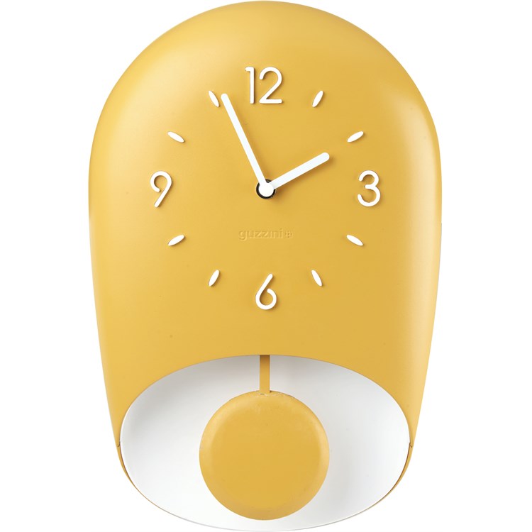 BELL Orologio da parete giallo con pendolo