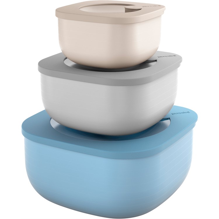 Tris Contenitori Ermetici Bassi Per Microonde