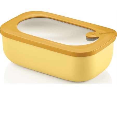 contenitore ermetico rettangolare giallo ocra per microonde