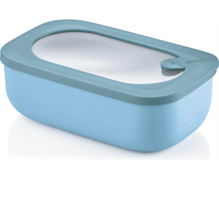 Contenitore Ermetico Rettangolare Celeste Opaco Scuro Per Microonde