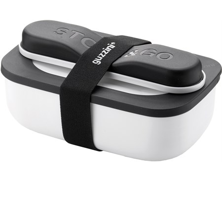 set lunch box con posate da viaggio bianco