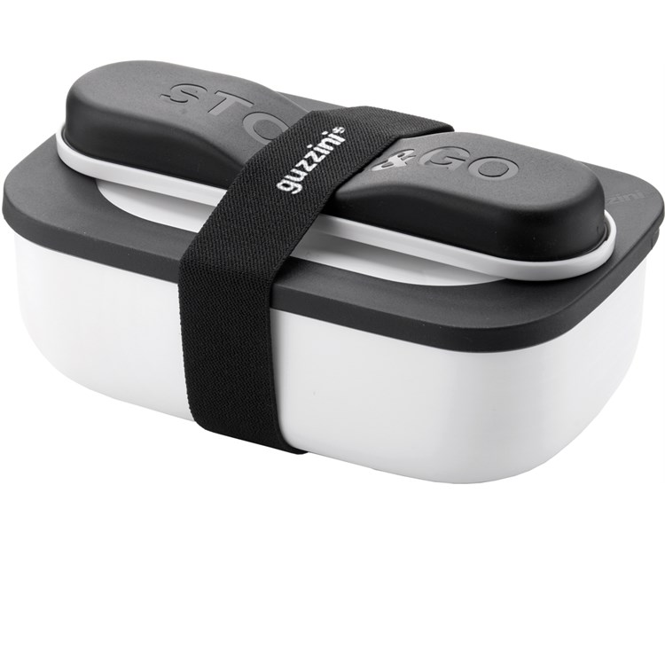 Set Lunch Box Con Posate Da Viaggio Bianco 