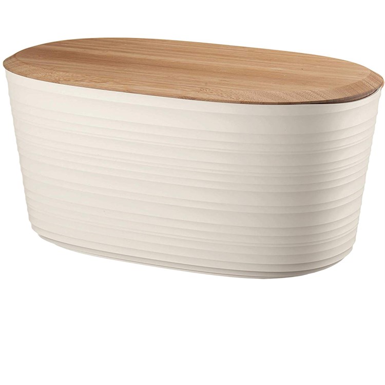 Tierra Cassetta Pane Con Coperchio Tagliere In Bambù Bianco Latte