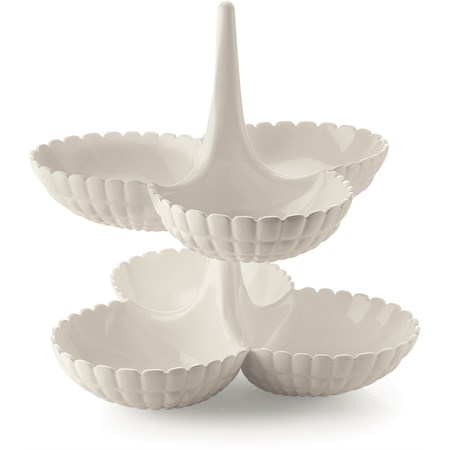 set 2 antipastiere tiffany bianco latte