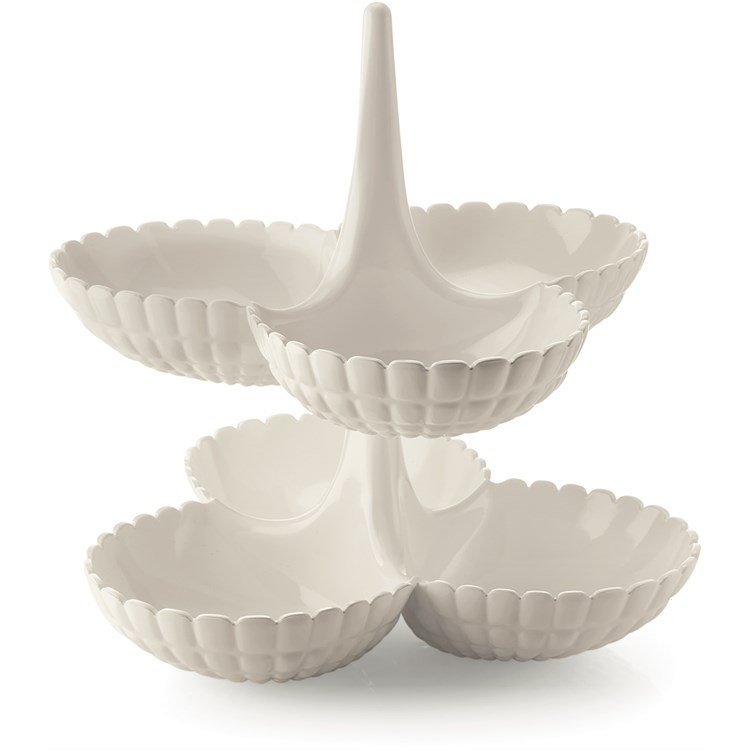 Set 2 Antipastiere Tiffany Bianco Latte