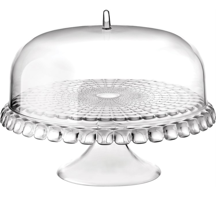 Alzata con campana Tiffany trasparente diametro cm 36