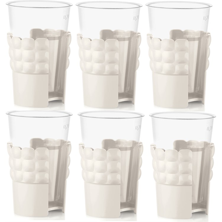 Set 6 Reggibicchieri Tiffany Bianco Latte 