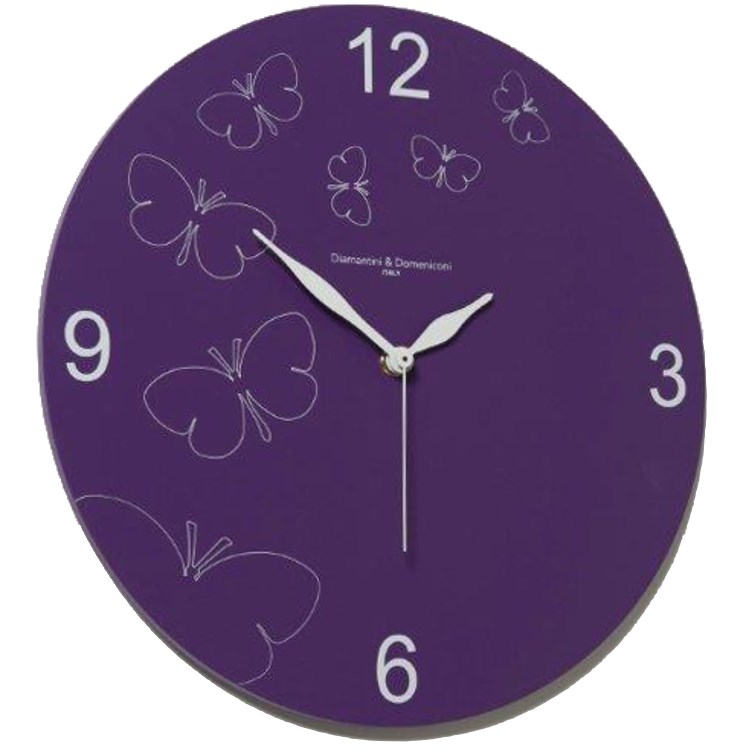 Orologio Da Parete In Legno Butterfly Viola