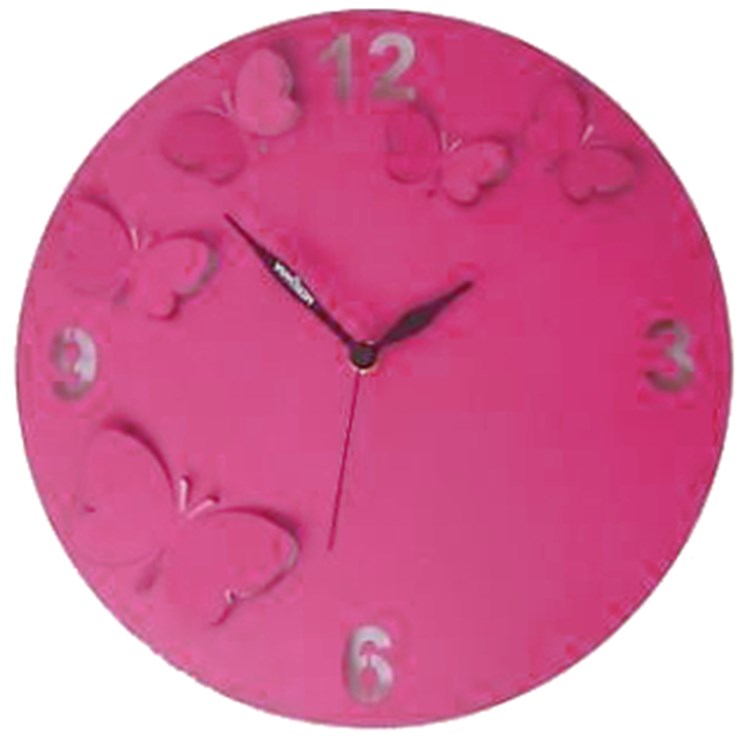 Orologio Da Parete Butterfly In Rilievo Magenta