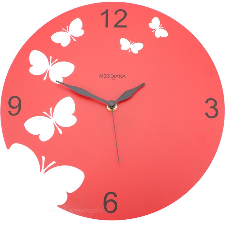 Orologio da parete Butterfly Rosso