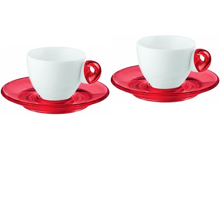 set 2 tazzine caffe feeling rosso guzzini