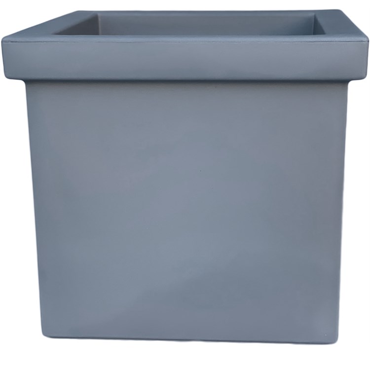Vaso Siepi Quadro Grigio Metallo cm 39
