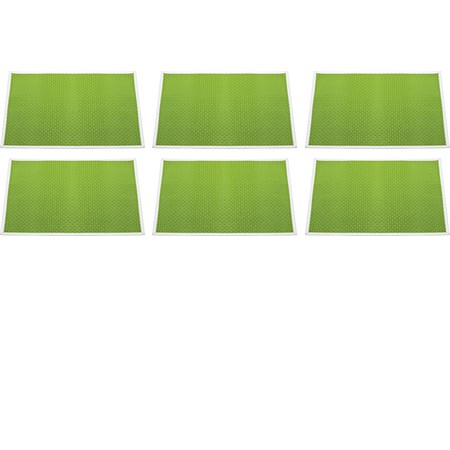 set 6 tovagliette effetto intrecciato verde